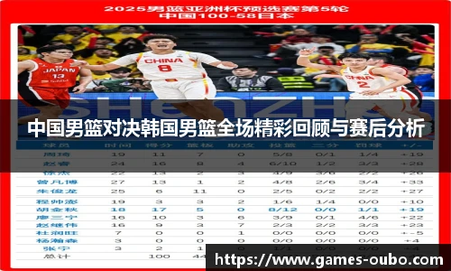 中国男篮对决韩国男篮全场精彩回顾与赛后分析